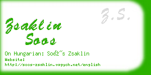 zsaklin soos business card
